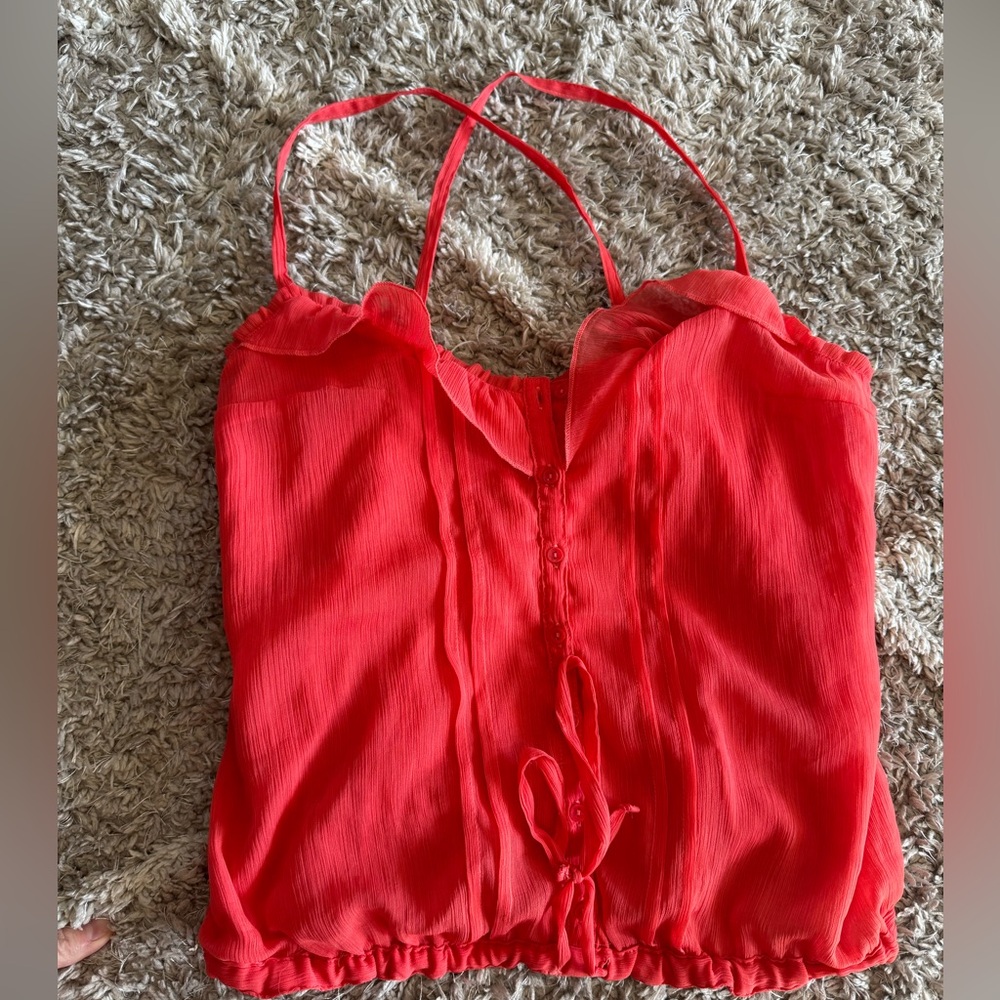 Cute strappy pink cross back shirt